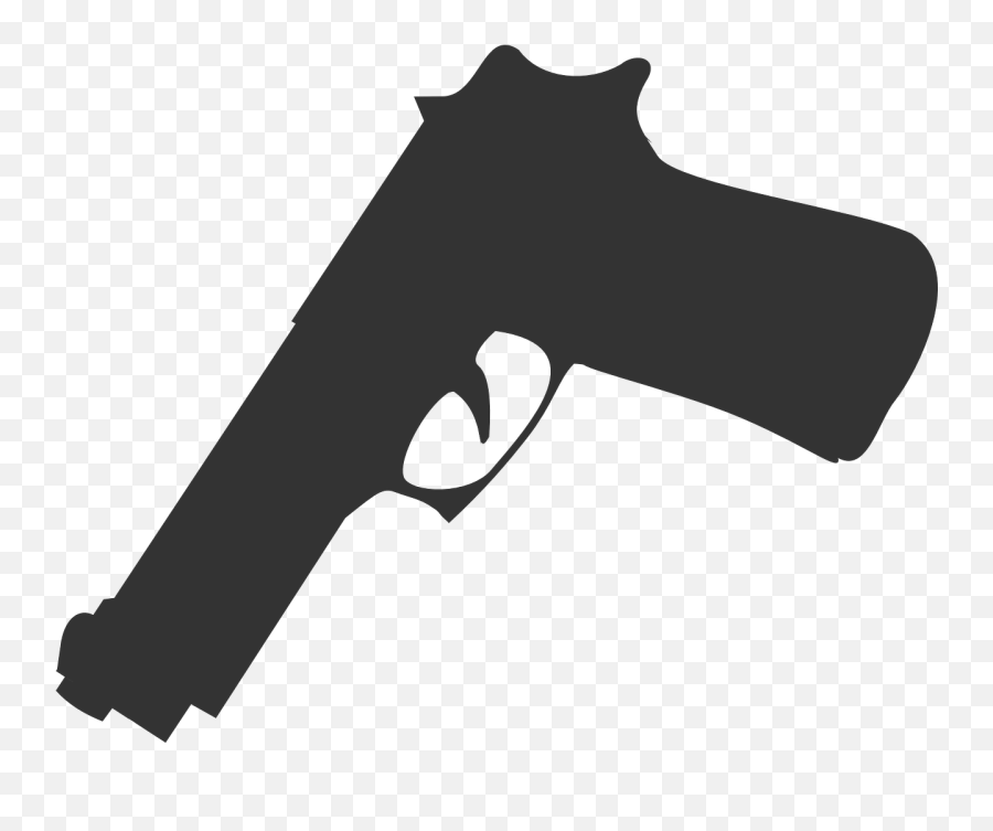 Gun Weapon Silhouette Grey Pointing - Gun Clipart Transparent Emoji,Squirt Gun Emoji