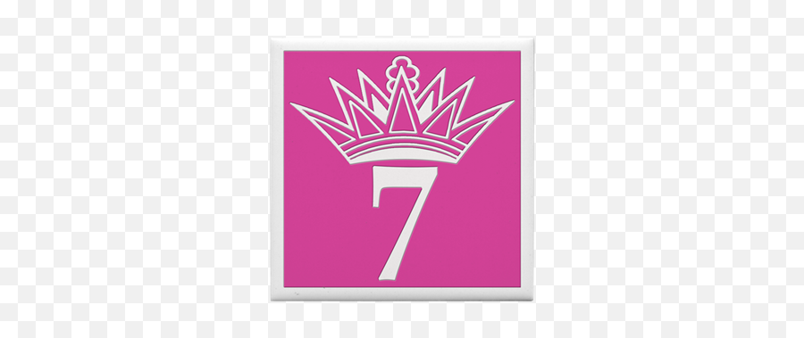 Download Free Png 7 Number Seven Pink Princess Tile Coaster - Emblem Emoji,Princess Emoji Png