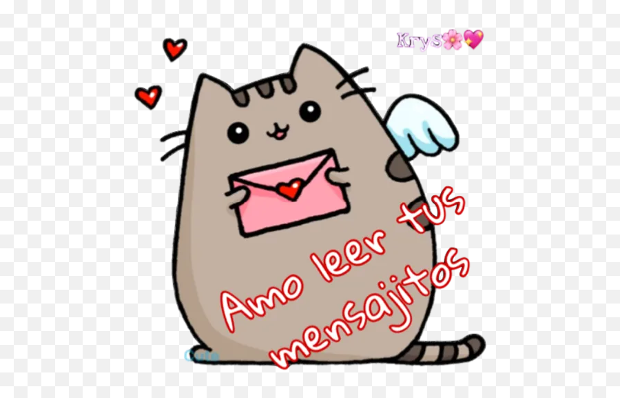 Amor Y Corazones Stickers For Whatsapp - Pusheen Cute Kawaii Cat Emoji,Oy Emoji