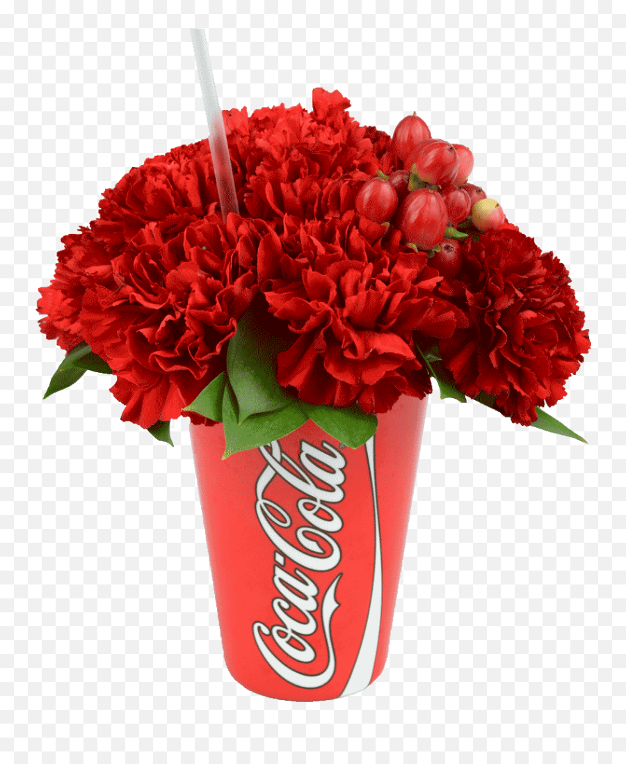 Red E Cup With Flowers - Coca Cola Clipart Full Size Coca Cola Emoji,Coke Emoji