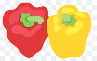 Red And Yellow Bell Peppers Clipart - Fresh Emoji