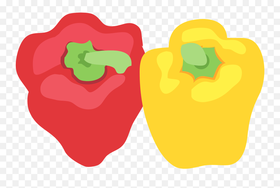 Red And Yellow Bell Peppers Clipart - Fresh Emoji,Bell Pepper Emoji