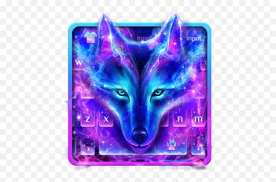 Galaxy Wolf Keyboard Theme - Diamond Painting Wolf Emoji,Galaxy Emoji Background