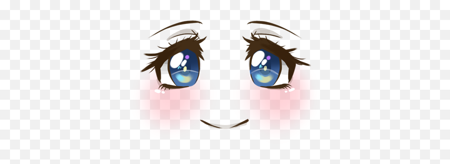 Cute Face Smile Blush Blueeyes Anime - Anime Eyes Transparent Background Emoji,Cute Face Emoticon