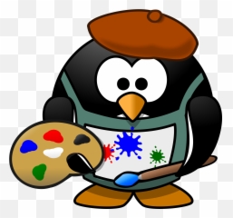Painting - Painter Penguin Emoji