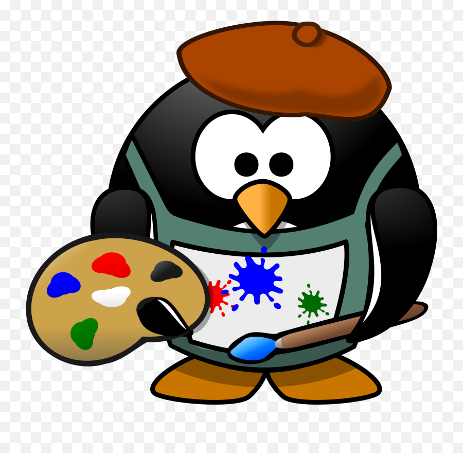 Painting - Painter Penguin Emoji,Guess The Emoji Penguin Bird Chick Game
