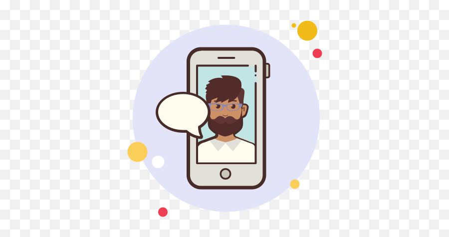 Man With Beard Messaging Icon - Llamada Telefonica Png Emoji,Beard Emoji