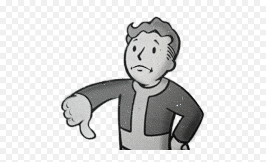Png Download - Vault Boy Thumb Down Emoji,Fallout Emoji
