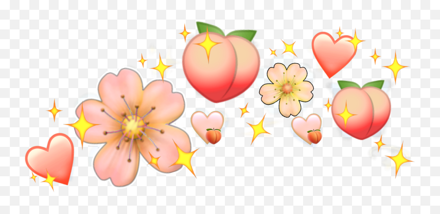 Corona Corazon Peach Melocoton Orange - Corona De Corazones Png Emoji,Pasteles De Emojis