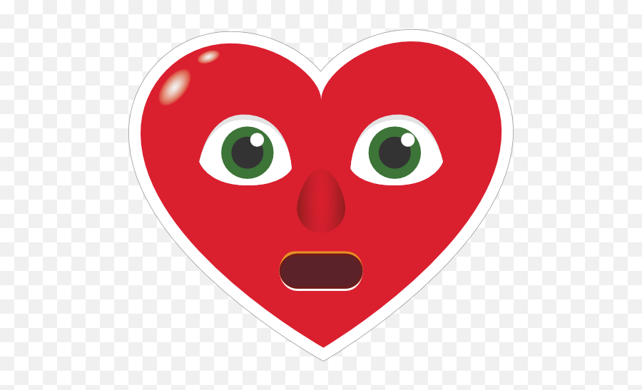 Phone Emoji Sticker Heart Face In Shock,Shock Emoji