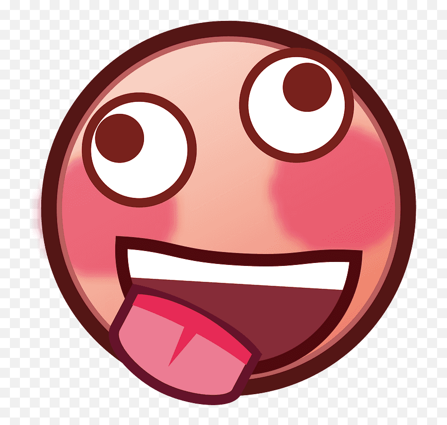 Woozy Face Emoji Clipart - Komik Yüzler Emoji,Emoji Big Eyes Red Cheeks