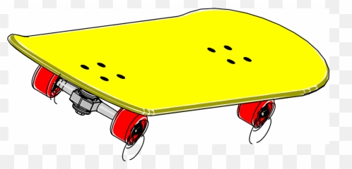 Skateboard Board Skating Sports Toy - Yellow Clipart Emoji