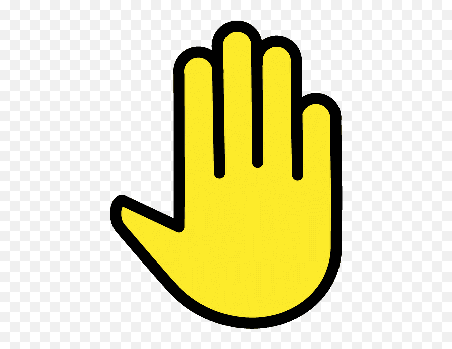 Raised Back Of Hand Emoji Clipart - Png Stop Signal Hand,Back Emoji