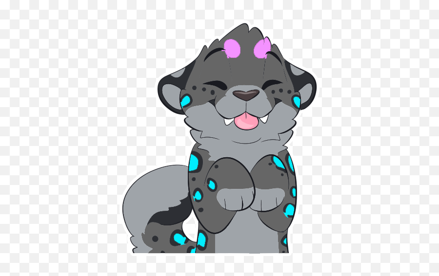 Spencer The Snow Leopard By Greytek Industries Llc - Dot Emoji,Leopard Emoji