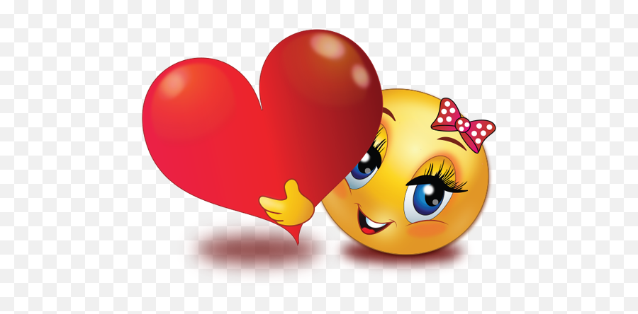 Girl With Big Heart Emoji - Big Smiley Heart Emoji,Love Heart Emoji