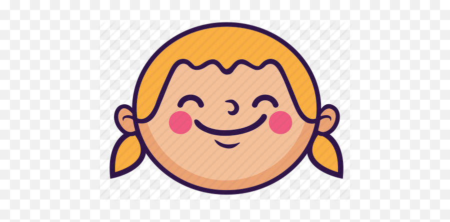 Chubby Cute Fat Girl Kid Smile Icon - Fat Girl Icon Emoji,Chubby Emoji
