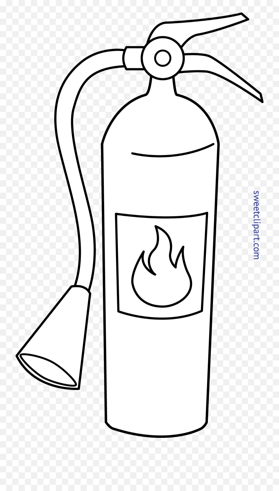 Download Fire Extinguisher Line Art - Easy To Draw Fire Extinguisher Emoji,Fire Emoji Black And White