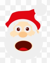 Funny Surprised Santa Emoticon - Cabeza Santa Claus Png Emoji,Runner Emoji