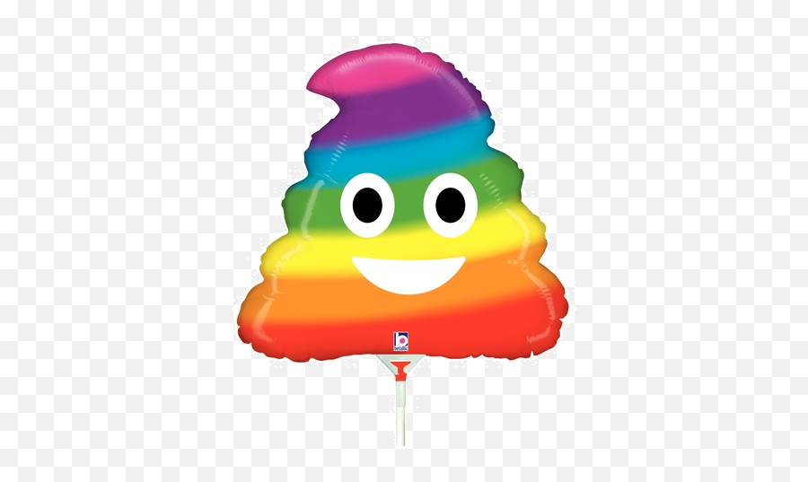 Betallic Foil Emoji Rainbow Poo - Rainbow Poo Balloon,Pooh Emoji