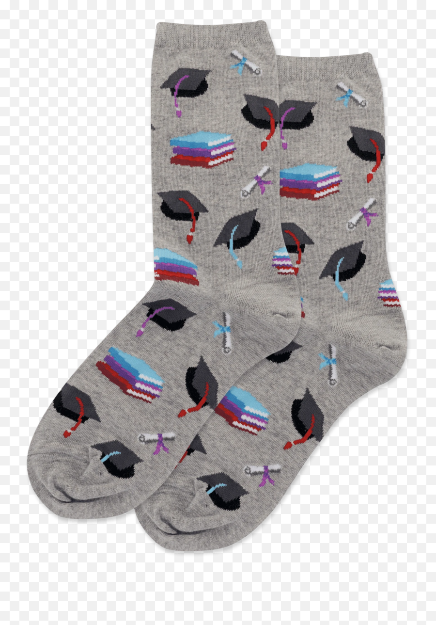 Womenu2019s Graduation Crew Socks - Sweatshirt Gray Sock Emoji,Emoji Graduation