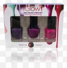 IGlow Nail Polish 3Pk Shades - Eggplant Magenta Hot Pink Emoji