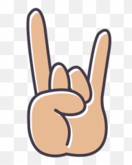 Rock Fingers Hand Outline - Mao N Roll Png Emoji