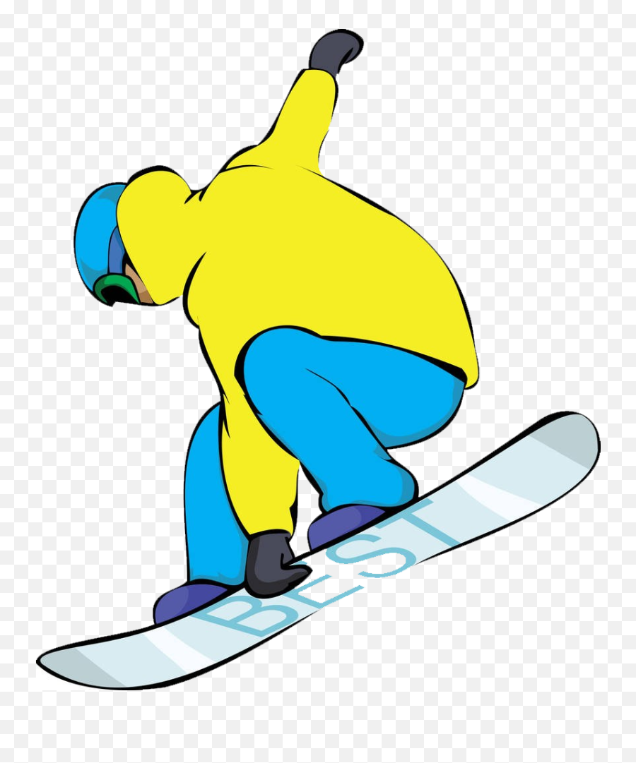 Cartoon Skiing Download Hd Png Clipart - Cartoon Drawing Of A Snowboarder Emoji,Snowboard Emoji
