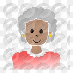 Grandmother Stencil For Classroom - Cartoon Emoji,Grandma Emoticon