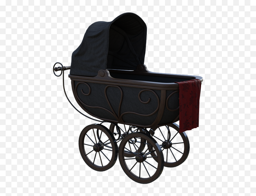 Pram Black Stroller - Cart Emoji,Baby Stroller Emoji