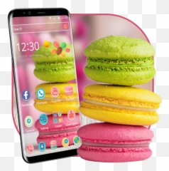 Sweet Macaron Theme - Macaroons Wallpaper Huawei Emoji,Macaron Emoji