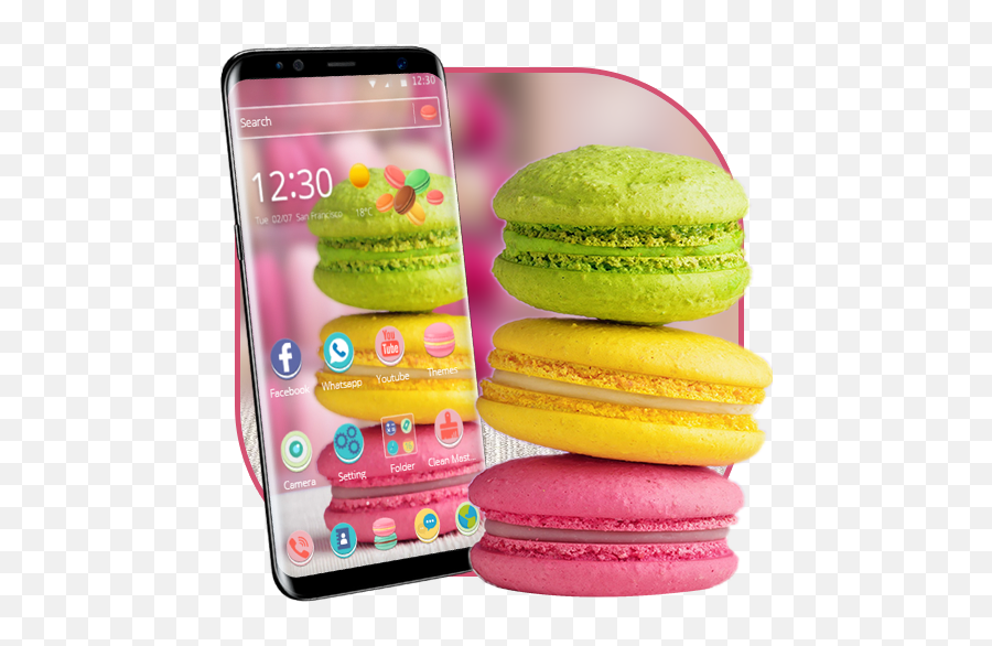 Sweet Macaron Theme - Macaroons Wallpaper Huawei Emoji,Macaron Emoji