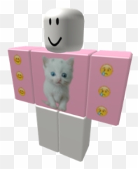 Kitten Emoji Longsleeve Shirt - Pink Shirt Roblox,Kitten Emoji