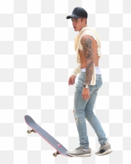 Justin Bieber Skateboarding Png Image - Full Size Emoji