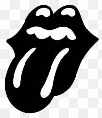 Tongue Clip Black And White Transparent - Rolling Stones Svg Emoji