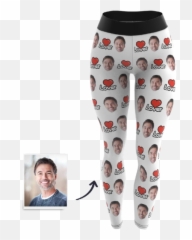 Yoga Gym Pants Lover Custom Face - Pajamas Emoji,Emoji Pants Men