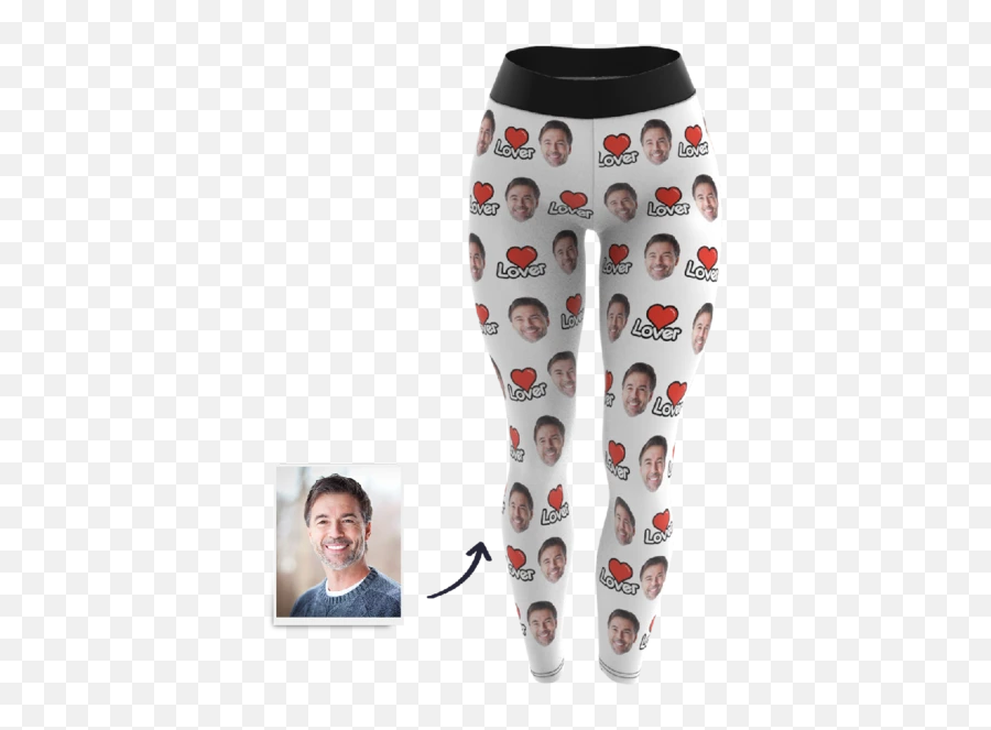 Yoga Gym Pants Lover Custom Face - Pajamas Emoji,Emoji Pants Men
