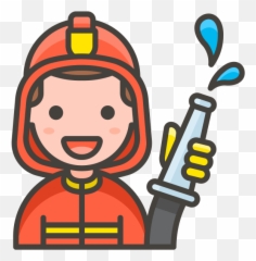 Man Firefighter Emoji - De Bombero Clipart Full Size Fighter