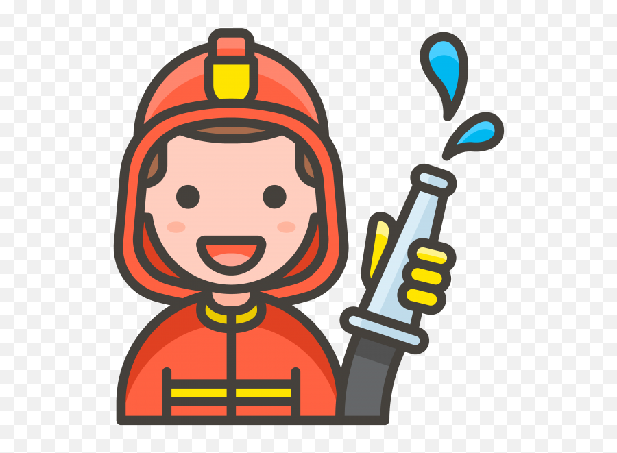 Man Firefighter Emoji - Emoji De Bombero Clipart Full Size Fire Fighter Emoji,Emoji Big Eyes Red Cheeks