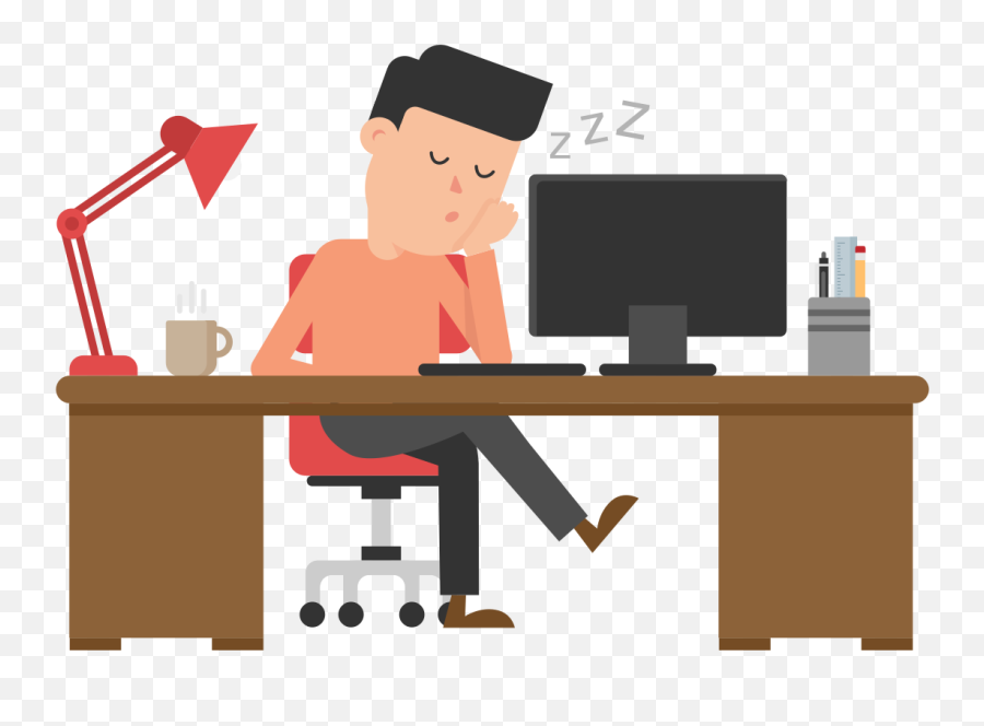 Cartoon Picture Of Man Sleeping At Desk - Sleeping On Desk Cartoon Emoji,Desk Emoji