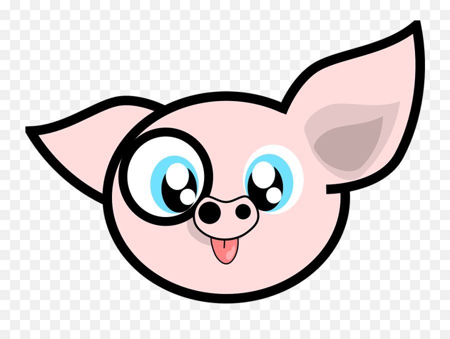 Svin Vektorgrafikk - Cute Pig Cartoon Emoji,Bacon Emoji