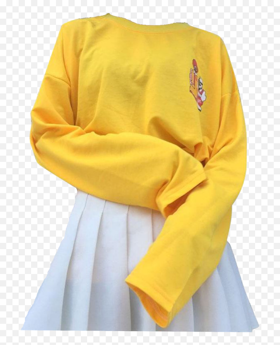Outfit Cuteoutfit Yellow Shirt Skirt - Cute Japanese Girl Outfits Sweater Emoji,Emoji Shirt And Skirt