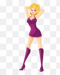 Skin Clipart Light - Woman In Short Skirt Cartoon Emoji