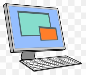 Screen And Keyboard Vector Drawing - Écran Clavier Emoji
