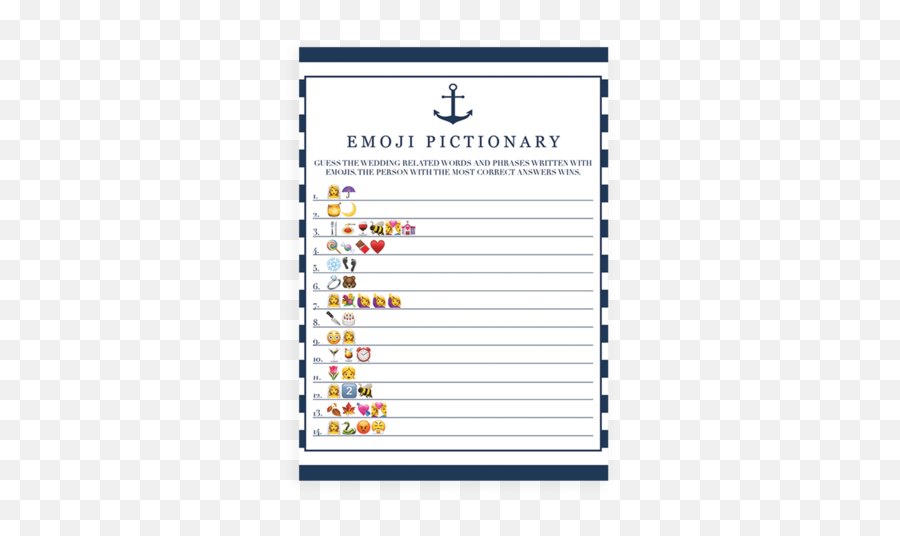 Beach Bridal Shower Purse Raid Game Cards - Bridal Shower Emoji Pictionary,Raid Emoji