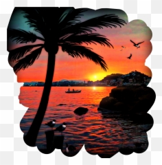 Dusk Night Sunset Beach Ocean Sea - Emoji