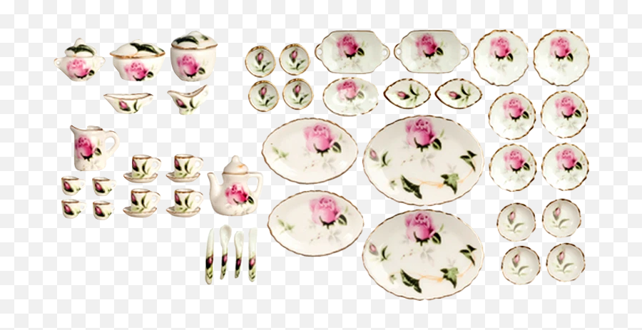 1 Inch Scale Rose Dollhouse Dinner - Earrings Emoji,Fancy Emoticon