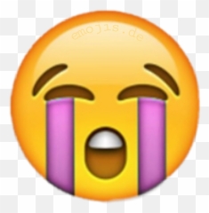 Freetoedit Cry Emoji Purple Cute Sticker Tumblr Trend - Emoji Triste Iphone Png,Emoji Cry