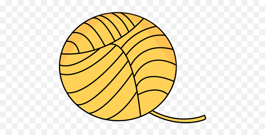 Yellow Ball Of Yarn Clip Art - Ball Of Wool Clip Art Emoji,Yarn Emoji