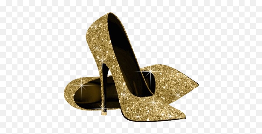 Png Gold Shoe Heels High - Gold Glitter High Heels Emoji,High Heel Emoji