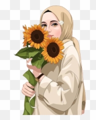 Popular and Trending hijab Stickers on PicsArt - Flower Crown Hijab Anime Emoji